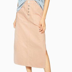 NWT $89 Topshop pink denim skirt